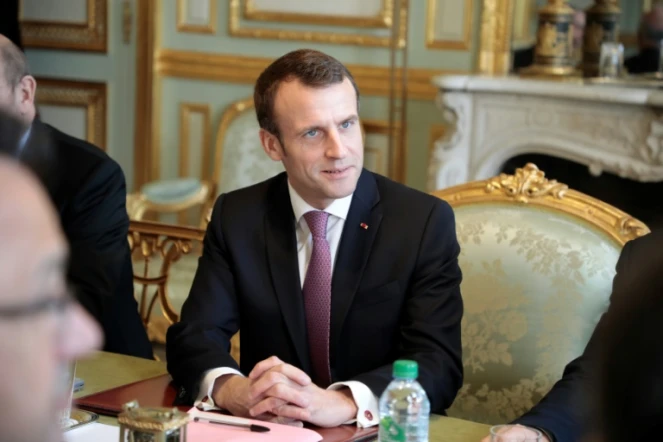 Le président de la République Emmanuel Macron à l'Elysée le 15 février 2019 à Paris