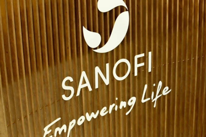 Le logo du géant pharmaceutique français Sanofi le 4 décembre 2017 à Gentilly, près de Paris
