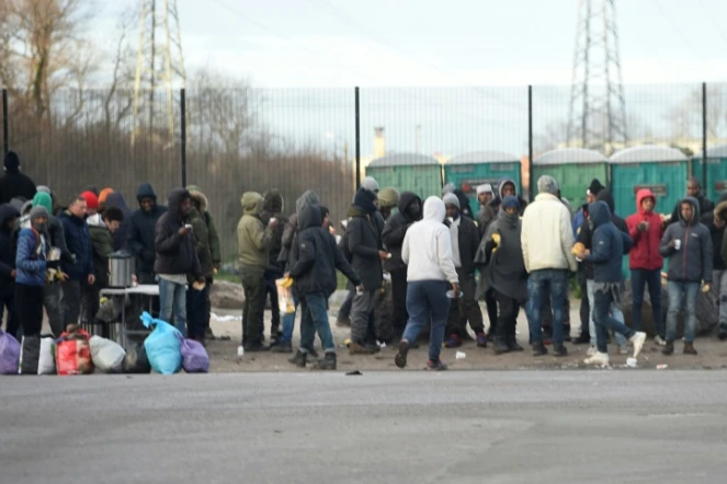 Rassemblement le 2 février 2018 à Calais au lendemain des rixes entre migrants qui ont fait 22 blessés 