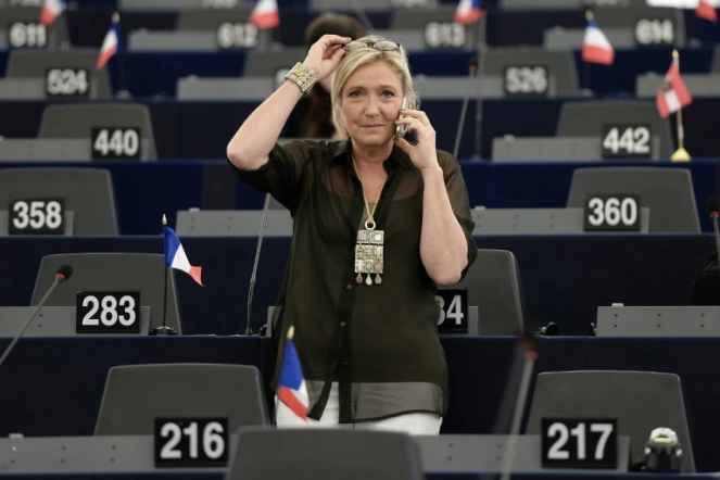 La présidente du Front national Marine Le Pen au Parlement européen à Strasbourg, le 14 septembre 2016