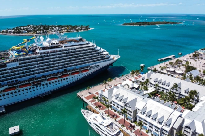 Un bateau de croisière amarré au quai B de Key West, en Floride, le 11 avril 2022