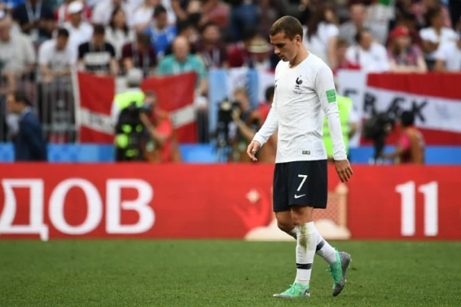 L'attaquant français Antoine Griezmann lors du match face au Danemark à Moscou le 26 juin 2018 au Mondial