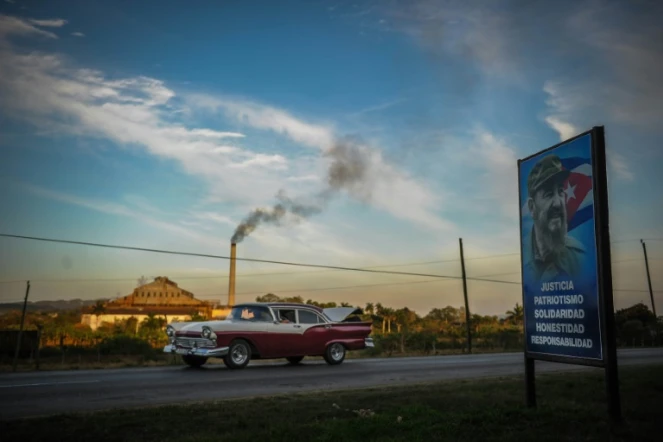 Vue sur la sucrerie de Pedro Betancourt dans l'est de Cuba, le 20 février 2017