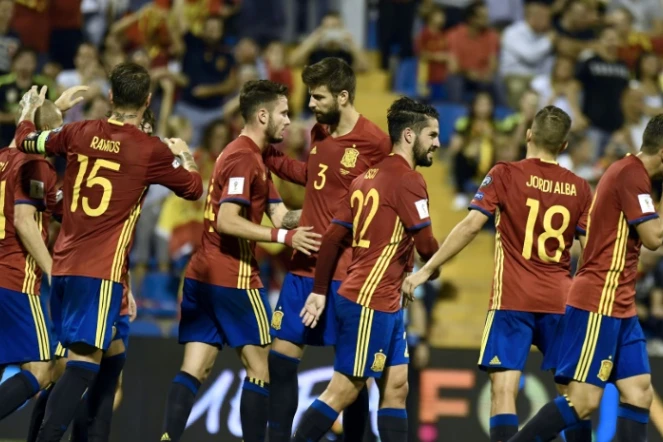 L'Espagne a facilement dominé l'Albanie à Alicante, dans le cadre des éliminatoires du Mondial, le 6 octobre 2017 
