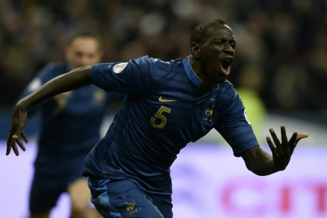 La rage de Mamadou Sakho double buteur pour les Bleus contre l'Ukraine, en barrage retour du Mondial-2014, au Stade de France, le 19 novembre 2013