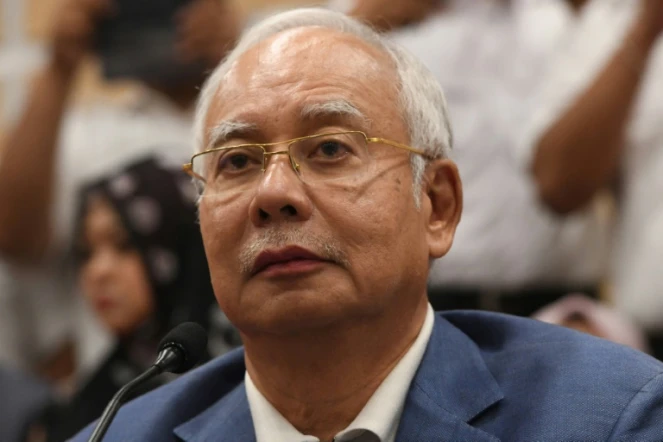 L'ancien Premier ministre malaisien Najib Razak lors d'une conférence de presse à Kuala Lumpur, le 12 mai 2018
