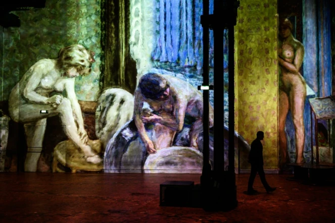 Des peintures de Pierre Bonnard projetées dans le cadre de l'exposition immersive "Monet, Renoir... Chagall" à l'Atelier des Lumières, le 26 février 2020 à Paris 