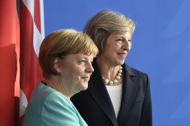 Angela Merkel et Theresa May à Berlin, le 20 juillet 2016
