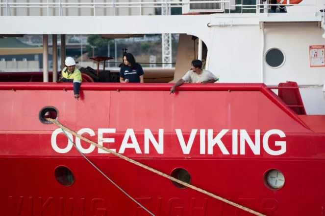 Le bateau humanitaire de SOS Méditerranée et Médecins sans Frontières, l'Ocean Viking, dans le port de Marseille, le 4 août 2019