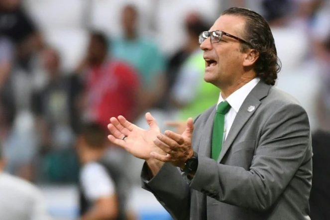 Le sélectionneur de l'Arabie saoudite Juan Antonio Pizzi lors du match face à l'Egypte le 25 juin 2018 à Volgograd lors du Mondial