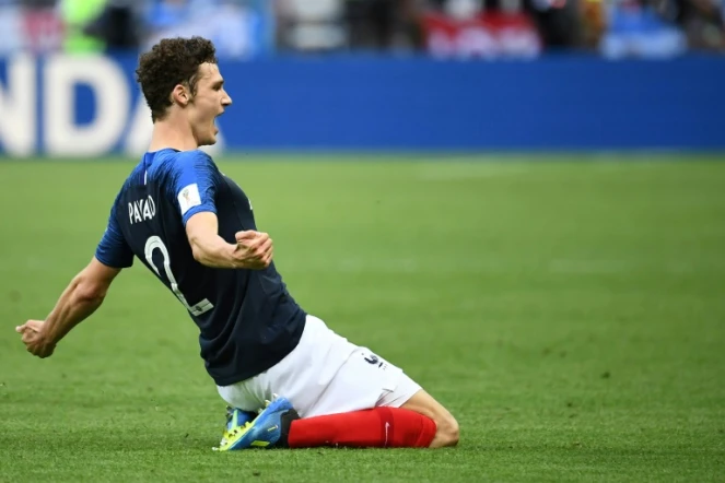 Le défenseur français Benjamin Pavard buteur lors de la victoire face à l'Argentine à Kazan en 8e de finale du Mondial le 30 juin 2018