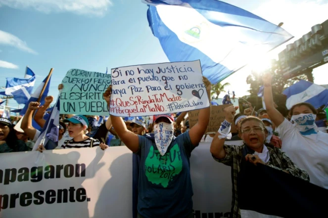 Manifestations contre le pouvoir à Managua au Nicaragua, le 18 mai 2018