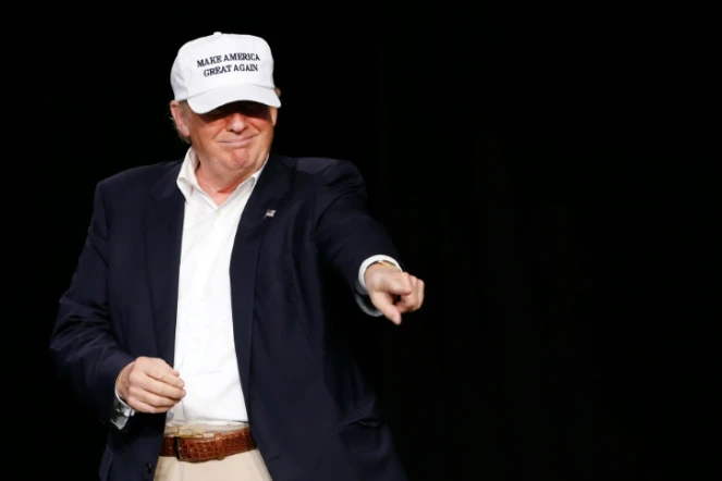 Donald Trump en meeting  au Summit Sports and Ice Complex de Diamondale, dans le Michigan, le 19 août 2016