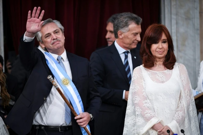 Photo remise par le Sénat argentin du nouveau président Alberto Fernandez et de sa vice-présidente Cristina Kirchner, le 10 décembre 2019