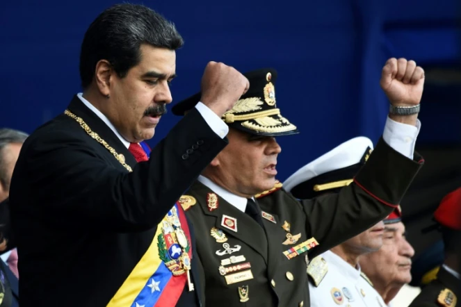 Le président du Venezuela Nicolas Maduro et le ministre de la Défense, le général Vladimir Padrino, le 10 janvier 2019 à Caracas