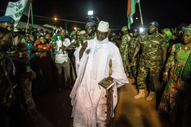 Le président gambien sortant Yahya Jammeh à Brikama, en Gambie, le 24 novembre 2016