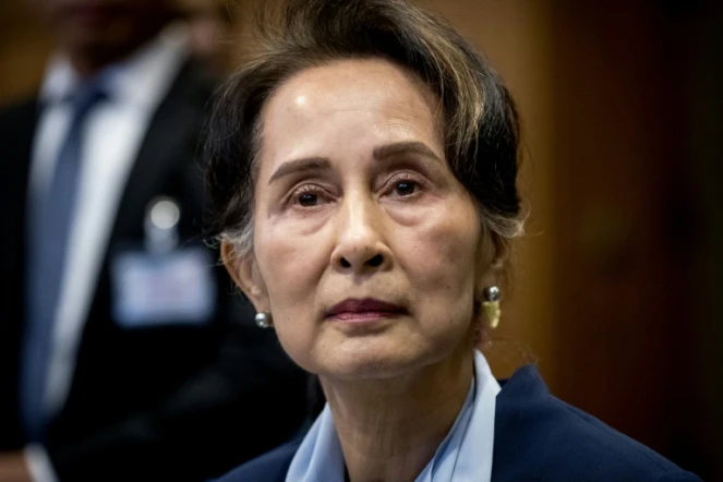 La dirigeante birmane Aung San Suu Kyi devant la Cour internationale de justice, le 11 décembre 2019 à La Haye