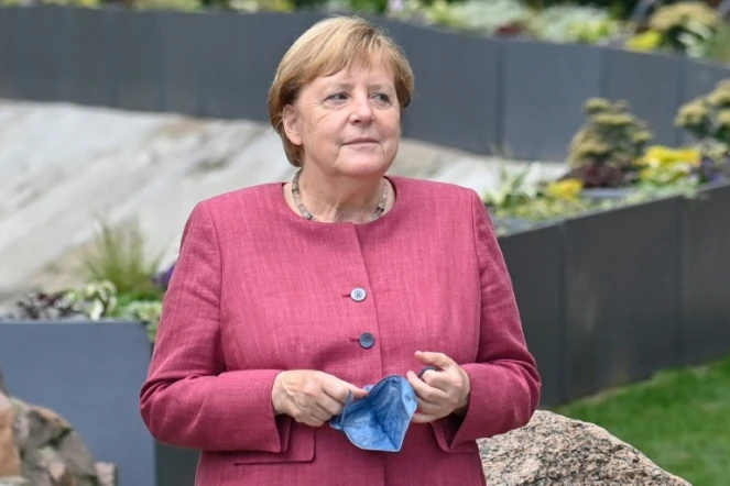La chancelière allemande Angela Merkel en visite officielle à Templin, où elle a grandi, alors que la ville célèbre son 750ème anniversaire, le 10 septembre 2021