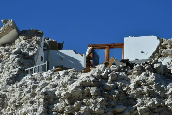 Une maison détruite par un séisme à Norcia, dans le centre de l'Italie, le 31 octobre 2016