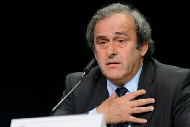 Michel Platini lors d'une conférence de presse le 28 mai à Zurich
