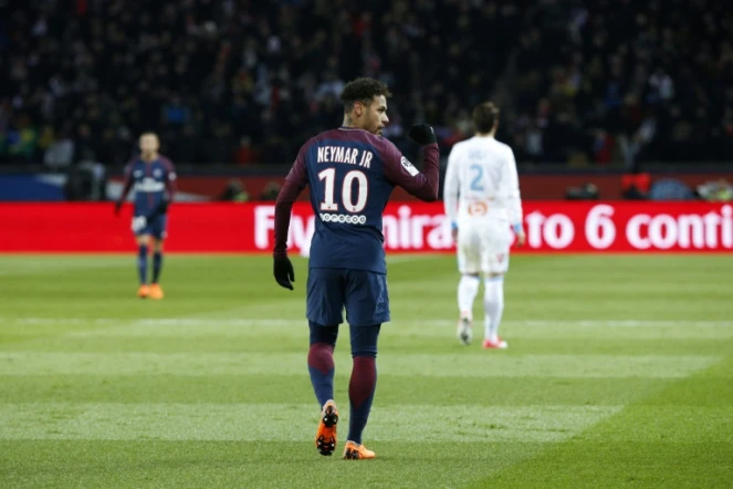L'attaquant du PSG Neymar lors du match contre l'OM, le 25 février 2018 au Parc des Princes