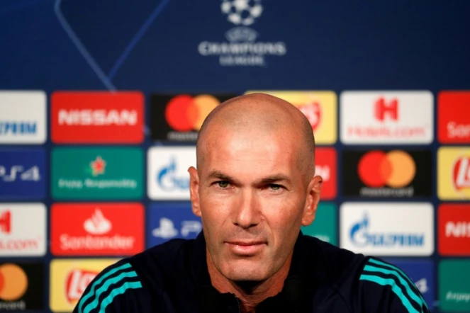 Zinédine Zidane, l'entraîneur français du Real Madrid, à la veille du match de Ligue des champions contre le PSG, le 17 septembre 2019 à Paris