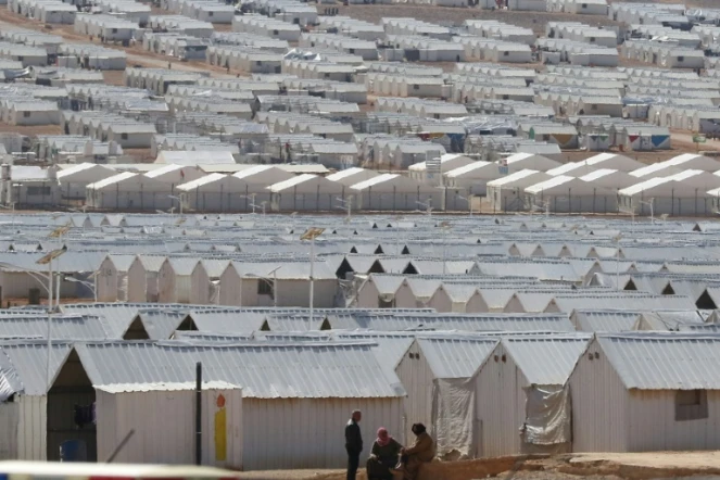 Le camp d'Azrak, au nord d'Amman, qui accueille 54.000 réfugiés syriens, le 30 janvier 2016 en Jordanie