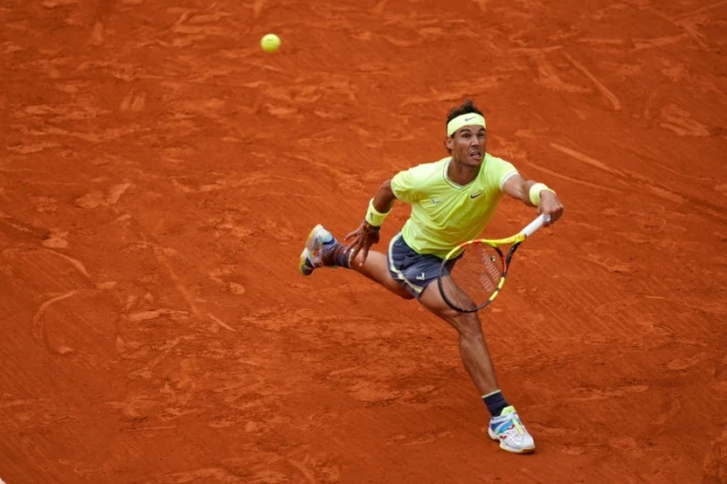 L'Espagnol Rafael Nadal lors de la finale de Roland Garros 2019 contre l'Autrichien Dominic Thiem le 9 juin 2019 à Paris 