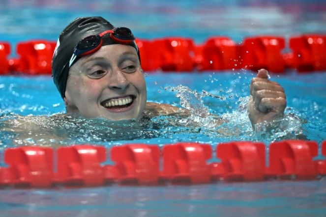 La nageuse américaine Katie Ledecky le 18 juin 2022 aux Mondiaux de Budapest