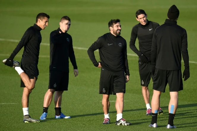 Les joueurs du PSG à l'entraînement à Saint-Germain-en-Laye, le 7 décembre 2015