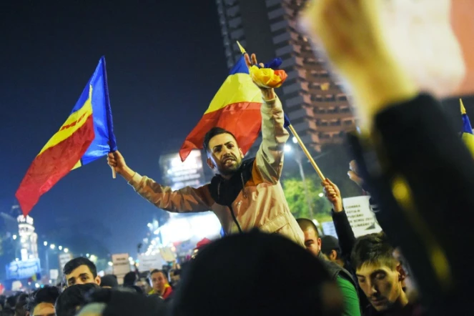 Manifestation contre la corruption de la classe politique roumaine, le 5 novembre 2015 à Bucarest