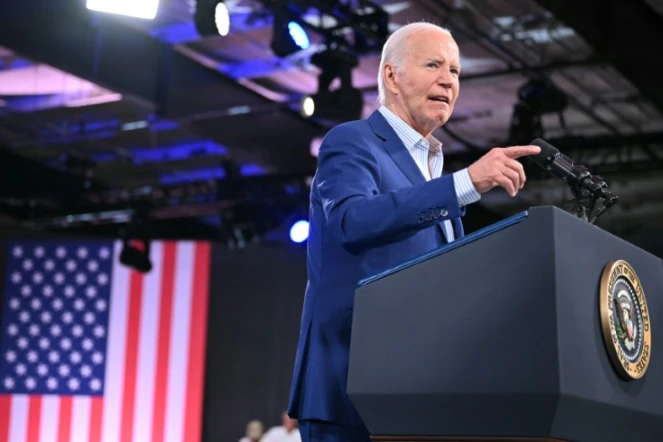 Joe Biden, lors d'un meeting de campagne, en Caroline du Nord, le 28 juin 2024