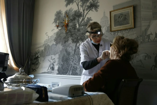 Une dentiste du réseau "Incisiv" au domicile d'une patiente, le 10 mars 2016 à Paris