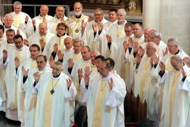 Les évêques de France réunis pour leur grande assemblée annuelle d'automne, le 4 novembre 2016 à Lourdes