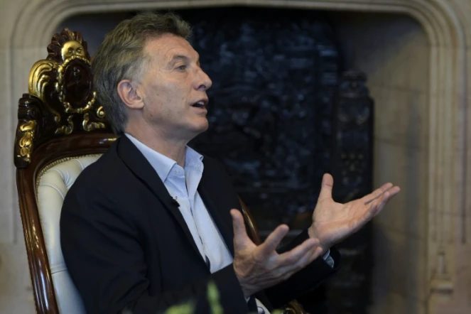 Le président de l'Argentine Mauricio Macri lors d'une interview au palais présidentiel à Buenos Aires, le 22 février 2016