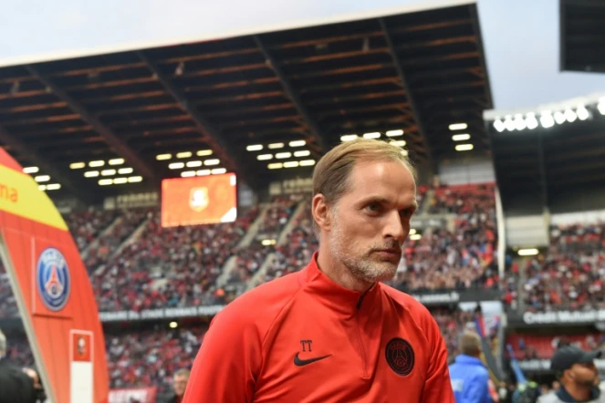 L'entraîneur du Paris-SG, Thomas Tuchel, lors du match de Ligue 1 à Rennes, le 18 août 2019