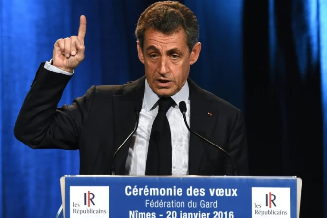 Nicolas Sarkozy, président des Républicains, le 20 janvier 2016 à Nîmes