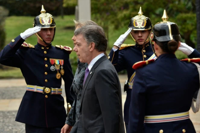 Le président colombien Juan Manuel Santos, le 4 mars 2016 à Bogota