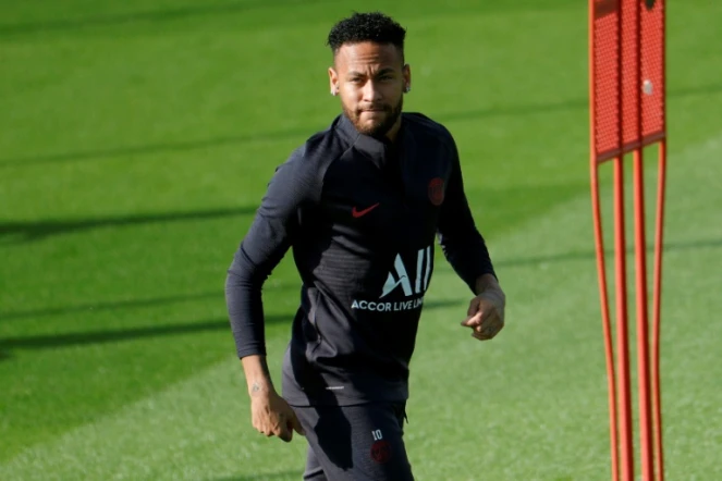 L'attaquant du PSG Neymar en séance d'entrainement au Camp des Loges le 13 septembre 2019
