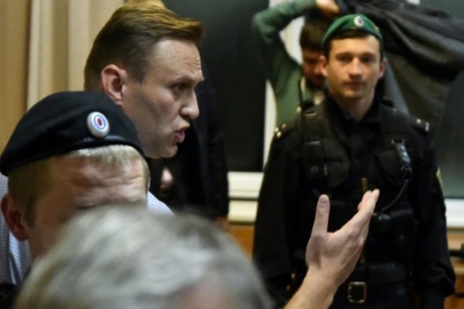 L'opposant numéro un à Vladimir Poutine, Alexei Navalny, au tribunal le 2 octobre 2017 à Moscou 