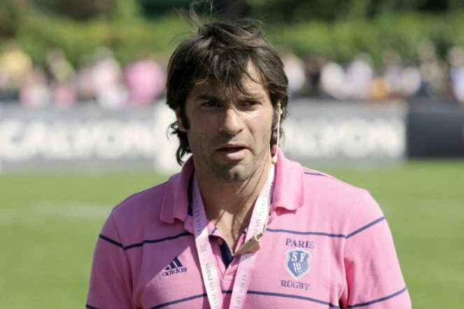 Christophe Dominici, alors entraîneur adjoint du Stade Français, avant un match de Top 14, le 30 août 2008 à Paris