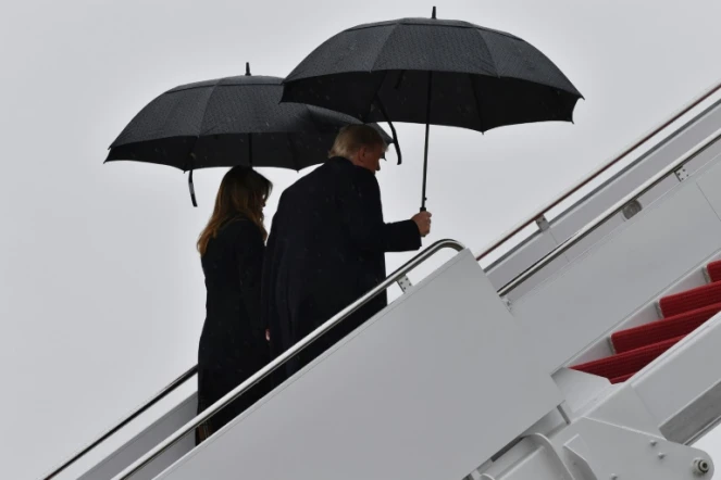 Donald et Melania Trump embarquent dans Air Force One le 2 décembre 2019 pour se rendre au Royaume-Uni