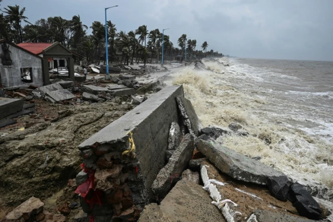 Littoral de Shankarpur, en Inde, après le passage du cyclone Yaas, le 27 mai 2021