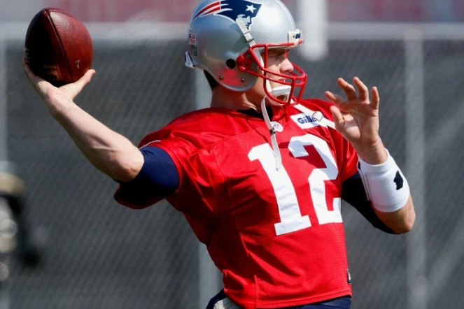 Le quarterback des New England Patriots Tom Brady lors d'un séance d'entraînement en vue du Super Bowl, le 2 février 2017 à Houston