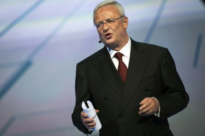 Le PDG de Volkswagen Martin Winterkorn lors d'une conférence de presse le 14 septembre 2015 à Francfort