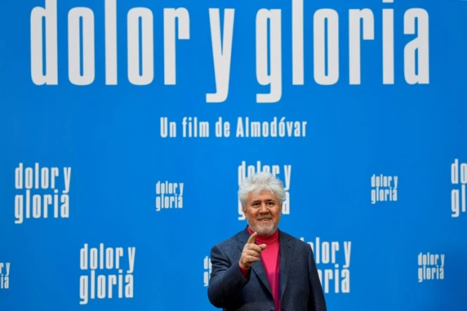 Le cinéaste espagnol Pedro Almodovar lors de la présentation son film "Douleur et Gloire", le 12 mars 2019 à Madrid