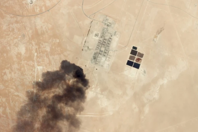 Image satellite obtenue le 16 septembre 2019 auprès de Planet Labs Inc. montrant un site d'hydrocarbures saoudien endommagé par une attaque survenue le 14 septembre 2019