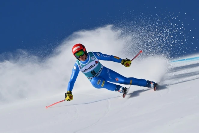L'Italienne Federica Brignone lors de sa victoire dans le Super G de St. Moritz, Suisse, le 12 décembre 2021