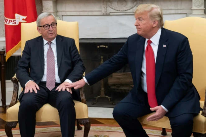 Le président américain Donald Trump et le président de la Commission européenne Jean-Claude Juncker à la Maison Blanche, à Washington le 25 juillet 2018