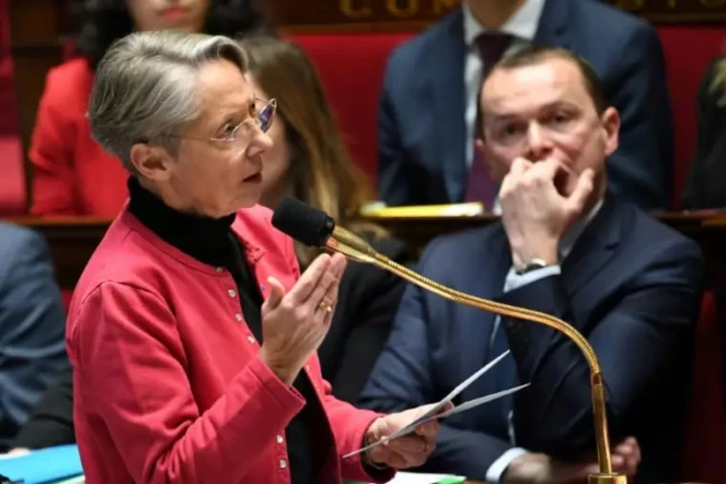 La Première ministre Elisabeth Borne à l'Assemblée nationale à Paris, le 14 février 2023 ( AFP / BERTRAND GUAY )